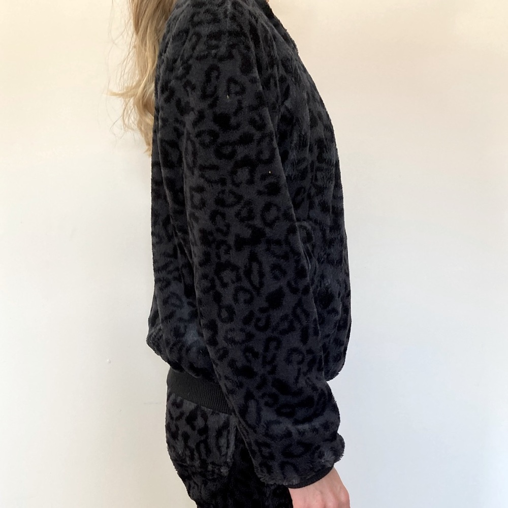 Spirithoods Slate Leopard faux fur bomber